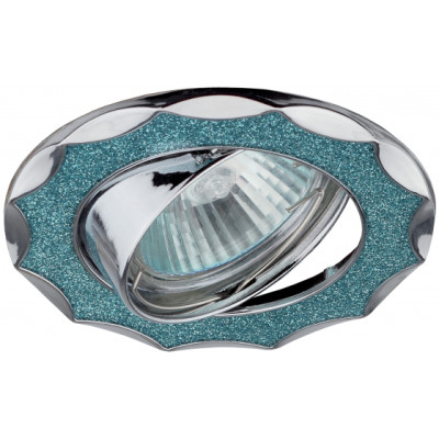Точечный светильник ЭРА DK17 CH/SHBL1 MR16 12V, 50W, декор "звезда со стеклянной крошкой", хром/гол.