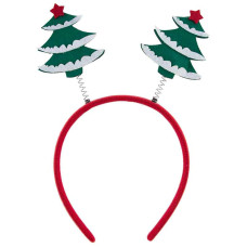 Ободок новогодний "Елочки" SY18ZR-038, мат: пластмасса, полиэстер, металл, размер: 21х18х1,4см