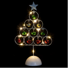 Елочка рождественская LEDс подсветкой, один реж, теп.бел.св. 15 ламп, р:33х19см (пит 3хАА) в ком.нет