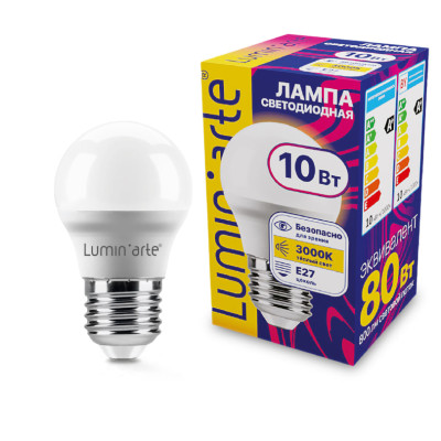 LUMIN'ARTE Лампа светодиодная LSTD-G45 10Вт 4000K E27 10/100 LUMIN'ARTE Лампа светодиодная LSTD-G45 10Вт 4000K E27 10/100