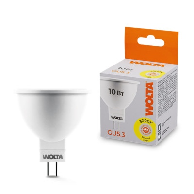 WOLTA Лампа светодиодная MR16 10Вт 825лм 3000К GU5.3 2/50