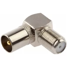 Переходник ЭРА SIMPLE гнездо F-штекер TV угловой упаковка 1 шт.