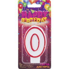 Свеча для торта цифра 0, вес 12 г, 5*7.5*1.2см 3/12 Свеча для торта цифра 0, вес 12 г, 5*7.5*1.2см 3/12