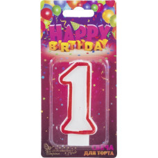 Свеча для торта цифра 1, вес 12 г, 5*7.5*1.2см 3/12 Свеча для торта цифра 1, вес 12 г, 5*7.5*1.2см 3/12