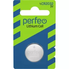 Батарейка PERFEO CR2032/1BL Lithium Cell 100/600 Батарейка PERFEO CR2032/1BL Lithium Cell 100/600