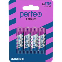 Батарейка PERFEO  FR6/4BL Lithium 4/72/144