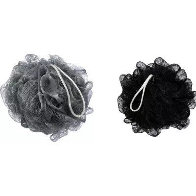 Мочалка-бант для душа "Гигант", d-15 см, 80 г, soft, 2 цвета (чёрный, серый) Банные штучки