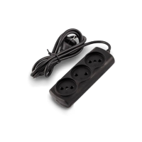 Удлинитель сетевой без заземления Perfeo Радист 1,5м, 3 розетки, 6А, 2*0,75мм ШВВП, черный (Р16-010)