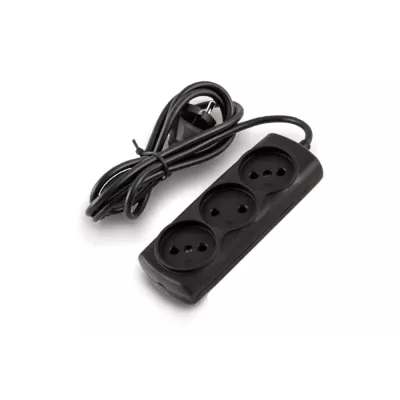 Удлинитель сетевой без заземления Perfeo Радист 1,5м, 3 розетки, 6А, 2*0,75мм ШВВП, черный (Р16-010)