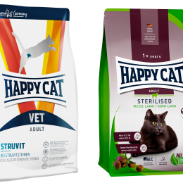 Новинки в ассортименте: корма Happy Cat и Happy Dog.